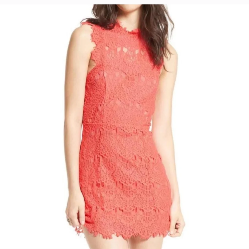 Free People Daydream Open Back Lace Dress Size M - Picture 5 of 7